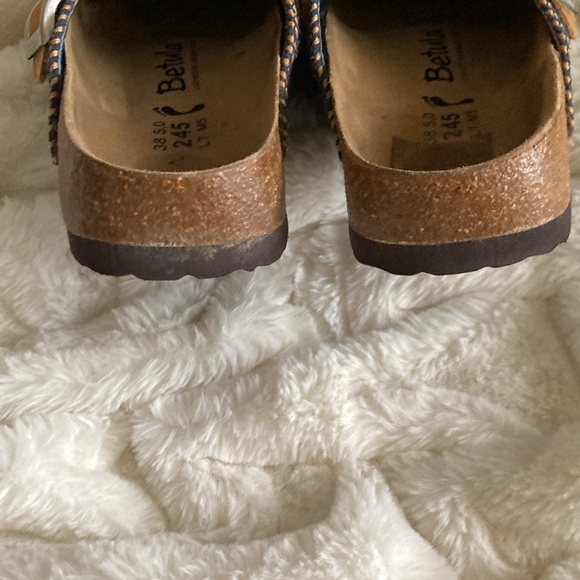 Blue floral embroidered Birkenstock clogs 38 - Picture 10 of 16